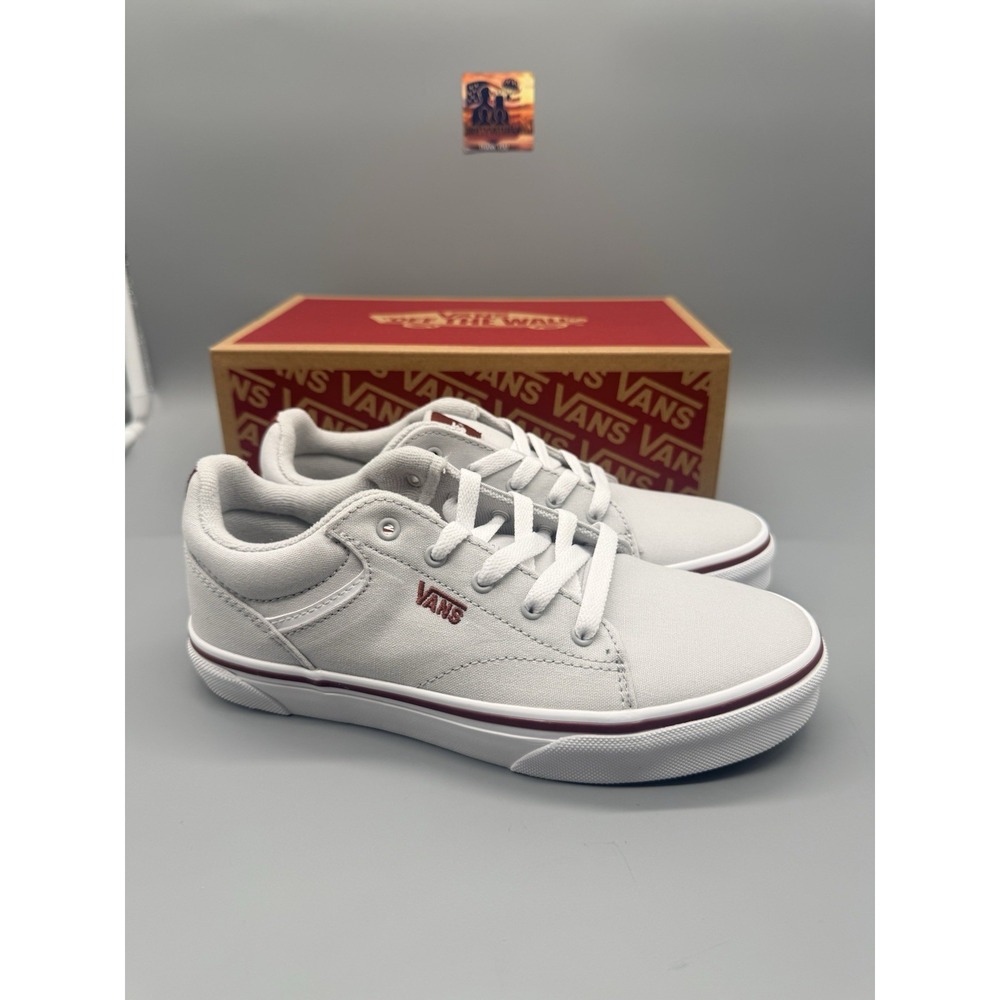 Vans Seldan Pop Lunar Rock Kids Youth Size 4 Gray Burgundy Shoes Sneakers NIB